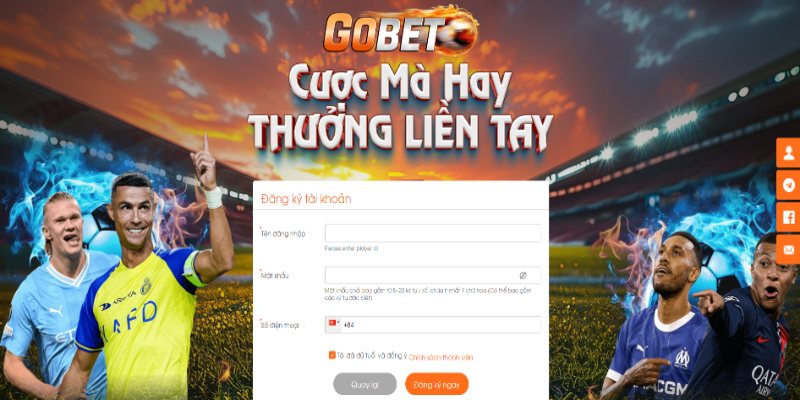 dien thong tin va hoan tat dang ky gobet